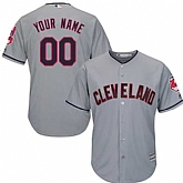 Youth Customized Cleveland Indians Gray Baseball Road Cool Base Jersey,baseball caps,new era cap wholesale,wholesale hats